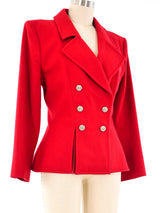 Yves Saint Laurent Red Wool Jacket Jacket arcadeshops.com