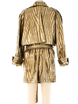 1980's Striped Gold Trench Coat Jacket arcadeshops.com