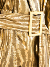 1980's Striped Gold Trench Coat Jacket arcadeshops.com