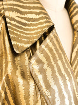 1980's Striped Gold Trench Coat Jacket arcadeshops.com