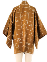 Abstract Printed Khaki Kimono Jacket arcadeshops.com