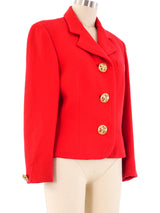 Gianni Versace Red Cropped Jacket Jacket arcadeshops.com