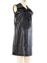 Pierre Cardin Lace Up Leather Mini Dress Dress arcadeshops.com