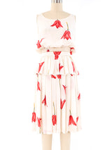 Valentino Tulip Printed Silk Skirt Ensemble Suit arcadeshops.com