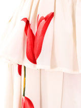 Valentino Tulip Printed Silk Skirt Ensemble Suit arcadeshops.com