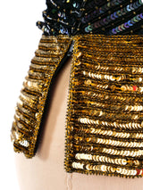 Yves Saint Laurent Black and Gold Sequin Top Top arcadeshops.com