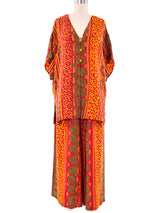 Oscar de la Renta Printed Silk Ensemble Suit arcadeshops.com