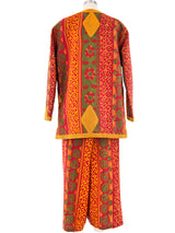 Oscar de la Renta Printed Silk Ensemble Suit arcadeshops.com