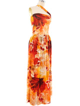 Valentino Floral Chiffon Wrap Gown Dress arcadeshops.com