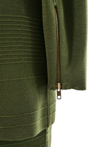 Alaia Olive Knit Skirt Ensemble Suit arcadeshops.com