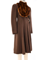 1940's Brown Coat With Fur Trim Bib Outerwear arcadeshops.com