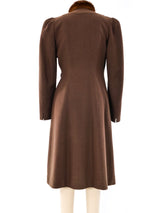 1940's Brown Coat With Fur Trim Bib Outerwear arcadeshops.com