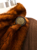 1940's Brown Coat With Fur Trim Bib Outerwear arcadeshops.com