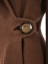 1940's Brown Coat With Fur Trim Bib Outerwear arcadeshops.com