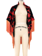 Fringe Trimmed Shawl Outerwear arcadeshops.com
