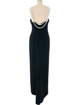 Victor Costa Pearl Necklace Accented Gown Dress arcadeshops.com