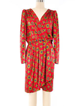 Yves Saint Laurent Printed Silk Wrap Dress Dress arcadeshops.com