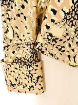 Yves Saint Laurent Metallic Leopard Printed Blazer Jacket arcadeshops.com