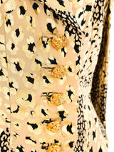 Yves Saint Laurent Metallic Leopard Printed Blazer Jacket arcadeshops.com