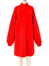 Valentino Red Wool Knit Jacket Outerwear arcadeshops.com