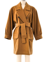 Yves Saint Laurent Belted Wool Coat Outerwear arcadeshops.com