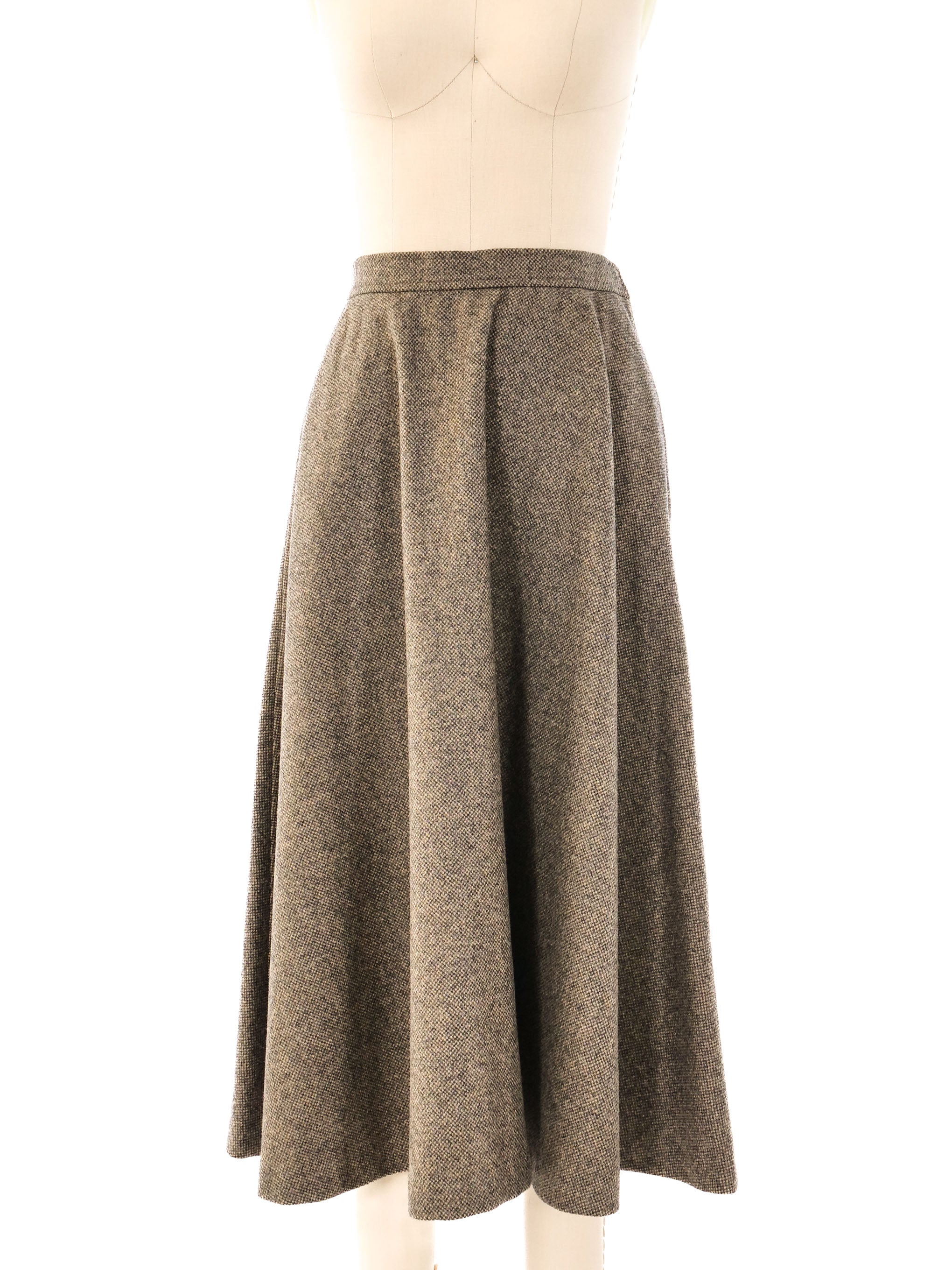 【INCHANT ME】[Long ver.] Lapre tweed long skirt Tweed midi skirt with textured edging and large buttons