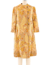 Gold Lurex Bird Tapestry Swing Coat Outerwear arcadeshops.com