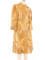 Gold Lurex Bird Tapestry Swing Coat Outerwear arcadeshops.com