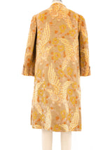 Gold Lurex Bird Tapestry Swing Coat Outerwear arcadeshops.com
