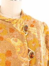 Gold Lurex Bird Tapestry Swing Coat Outerwear arcadeshops.com