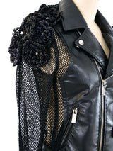 Comme Des Garcons Noir Mesh Biker Jacket Jacket arcadeshops.com