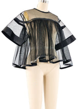 Noir Tulle Ruffle Babydoll Top Top arcadeshops.com