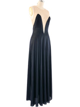 Illusion Neckline Satin Nightgown Dress arcadeshops.com