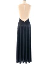 Illusion Neckline Satin Nightgown Dress arcadeshops.com