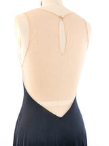 Illusion Neckline Satin Nightgown Dress arcadeshops.com