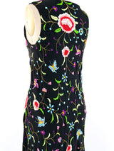 Floral Embroidered Fringed Piano Shawl Dress Dress arcadeshops.com