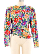 Ungaro Floral Printed Ruched Top Top arcadeshops.com