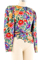 Ungaro Floral Printed Ruched Top Top arcadeshops.com