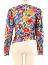 Ungaro Floral Printed Ruched Top Top arcadeshops.com