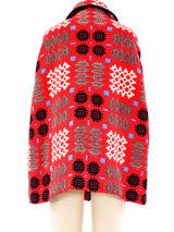 Graphic Woven Wool Poncho Outerwear arcadeshops.com