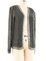 Silver Honeycomb Beaded Cardigan Jacket arcadeshops.com