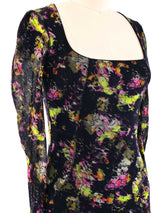 Jean Paul Gaultier Floral Printed Mesh Mini Dress arcadeshops.com