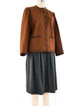 Yves Saint Laurent Russian Collection Wool Skirt Ensemble Suit arcadeshops.com