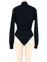 Alaia Black Wool Bodysuit Top arcadeshops.com