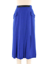 Hermes Blue Pleated Midi Skirt Bottom arcadeshops.com