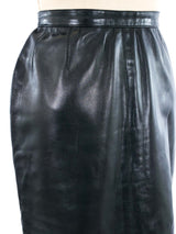 Yves Saint Laurent Leather Mini Skirt Bottom arcadeshops.com