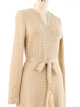 Rhinestone Accented Knit Maxi Dress Dress arcadeshops.com