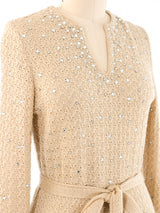 Rhinestone Accented Knit Maxi Dress Dress arcadeshops.com