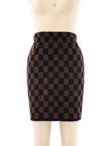 Moschino Checkerboard Knit Skirt Bottom arcadeshops.com