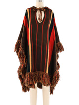 1970's Hooded Fringed Sweater Cape Outerwear arcadeshops.com